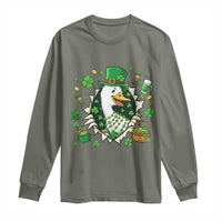 Funny Silly Irish Goose Long Sleeve Shirt St Patricks Day Celebration