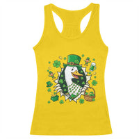 Funny Silly Irish Goose Racerback Tank Top St Patricks Day Celebration