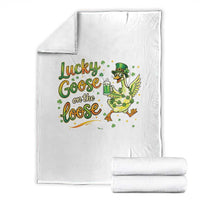 Retro Clover Duck Throw Blanket Lucky Goose On The Loose