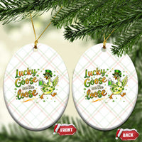 Retro Clover Duck Ceramic Ornament Lucky Goose On The Loose
