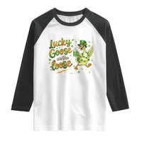 Retro Clover Duck Raglan Shirt Lucky Goose On The Loose