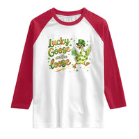 Retro Clover Duck Raglan Shirt Lucky Goose On The Loose