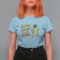 Retro Clover Duck T Shirt For Women Lucky Goose On The Loose