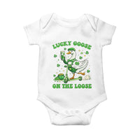Funny Irish Goose Lover Baby Onesie Lucky Goose On The Loose