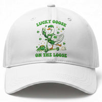 Funny Irish Goose Lover Baseball Cap Lucky Goose On The Loose