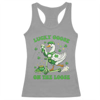 Funny Irish Goose Lover Racerback Tank Top Lucky Goose On The Loose