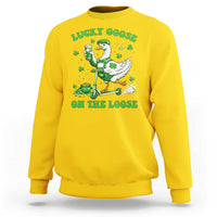 Funny Irish Goose Lover Sweatshirt Lucky Goose On The Loose