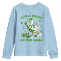 Funny Irish Goose Lover Youth Sweatshirt Lucky Goose On The Loose