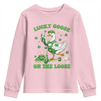 Funny Irish Goose Lover Youth Sweatshirt Lucky Goose On The Loose