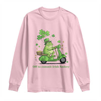 Funny Irish Frog Off To Commit Foolery Long Sleeve Shirt St Patricks Day Gift