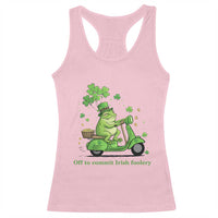 Funny Irish Frog Off To Commit Foolery Racerback Tank Top St Patricks Day Gift