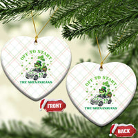 Off To Start The Shenanigans Ceramic Ornament St Patricks Day Frog