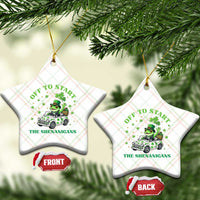 Off To Start The Shenanigans Ceramic Ornament St Patricks Day Frog