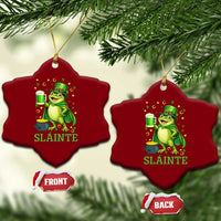 Funny Slainte Irish Frog Beer St Patricks Day Ceramic Ornament