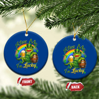 Funny Kiss Me I Am Lucky Ceramic Ornament St Patricks Day Frog
