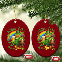Funny Kiss Me I Am Lucky Ceramic Ornament St Patricks Day Frog