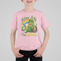 Funny Kiss Me I Am Lucky T Shirt For Kid St Patricks Day Frog