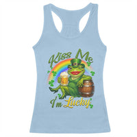 Funny Kiss Me I Am Lucky Racerback Tank Top St Patricks Day Frog