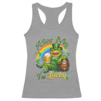 Funny Kiss Me I Am Lucky Racerback Tank Top St Patricks Day Frog