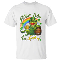 Funny Kiss Me I Am Lucky T Shirt St Patricks Day Frog