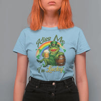Funny Kiss Me I Am Lucky T Shirt For Women St Patricks Day Frog