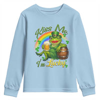 Funny Kiss Me I Am Lucky Youth Sweatshirt St Patricks Day Frog