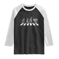 Funny Easter Cryptid Walk Raglan Shirt Bigfoot Mothman Jersey Devil Chupacabra