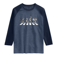 Funny Easter Cryptid Walk Raglan Shirt Bigfoot Mothman Jersey Devil Chupacabra