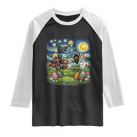 Funny Cryptid Starry Night Easter Raglan Shirt Monster Lover Gift
