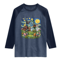 Funny Cryptid Starry Night Easter Raglan Shirt Monster Lover Gift