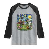 Funny Cryptid Starry Night Easter Raglan Shirt Monster Lover Gift