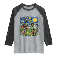 Funny Cryptid Starry Night Easter Raglan Shirt Monster Lover Gift