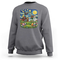 Funny Cryptid Starry Night Easter Sweatshirt Monster Lover Gift