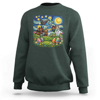 Funny Cryptid Starry Night Easter Sweatshirt Monster Lover Gift