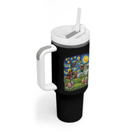Funny Cryptid Starry Night Easter Tumbler With Handle Monster Lover Gift