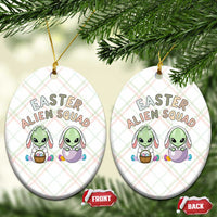 Funny Easter Alien Squad Bunny Ears Gift Ceramic Ornament
