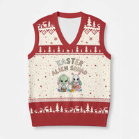 Easter Alien Squad V-Neck Knit Sweater Vest Funny UFO Lover Gift