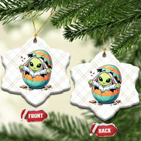 Funny Alien Bunny Ears Easter Ceramic Ornament Extraterrestrial Gift
