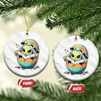 Funny Alien Bunny Ears Easter Ceramic Ornament Extraterrestrial Gift