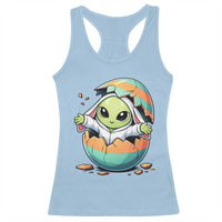 Funny Alien Bunny Ears Easter Racerback Tank Top Extraterrestrial Gift