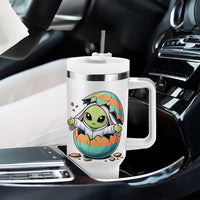 Funny Alien Bunny Ears Easter Tumbler With Handle Extraterrestrial Gift