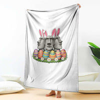 Easter Island Moai Bunny Ears Throw Blanket Funny Archaeology Gift