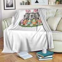Easter Island Moai Bunny Ears Throw Blanket Funny Archaeology Gift