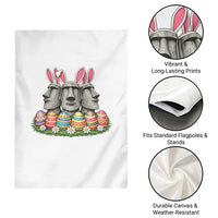 Easter Island Moai Bunny Ears Garden Flag Funny Archaeology Gift