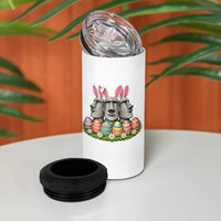 Easter Island Moai Bunny Ears 4 in 1 Can Cooler Tumbler Funny Archaeology Gift