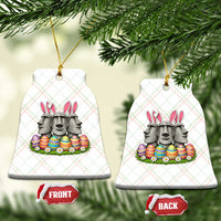 Easter Island Moai Bunny Ears Ceramic Ornament Funny Archaeology Gift