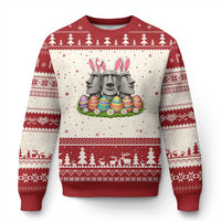 Easter Island Moai Bunny Ears Ugly Christmas Sweater Funny Archaeology Gift