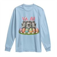 Easter Island Moai Bunny Ears Long Sleeve Shirt Funny Archaeology Gift