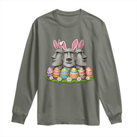 Easter Island Moai Bunny Ears Long Sleeve Shirt Funny Archaeology Gift