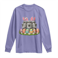 Easter Island Moai Bunny Ears Long Sleeve Shirt Funny Archaeology Gift